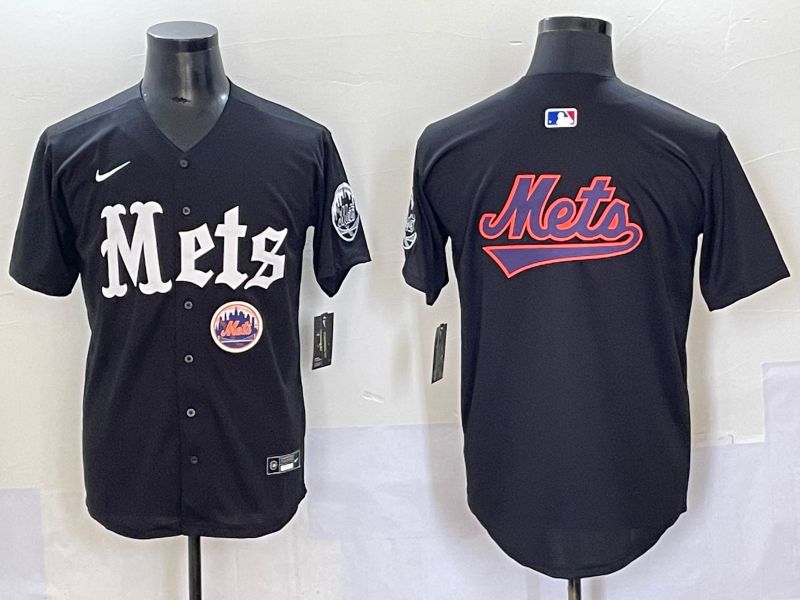 Men 2025 New York Mets Blank Black Five generations Joint Name Nike MLB Jersey style 15->new york mets->MLB Jersey
